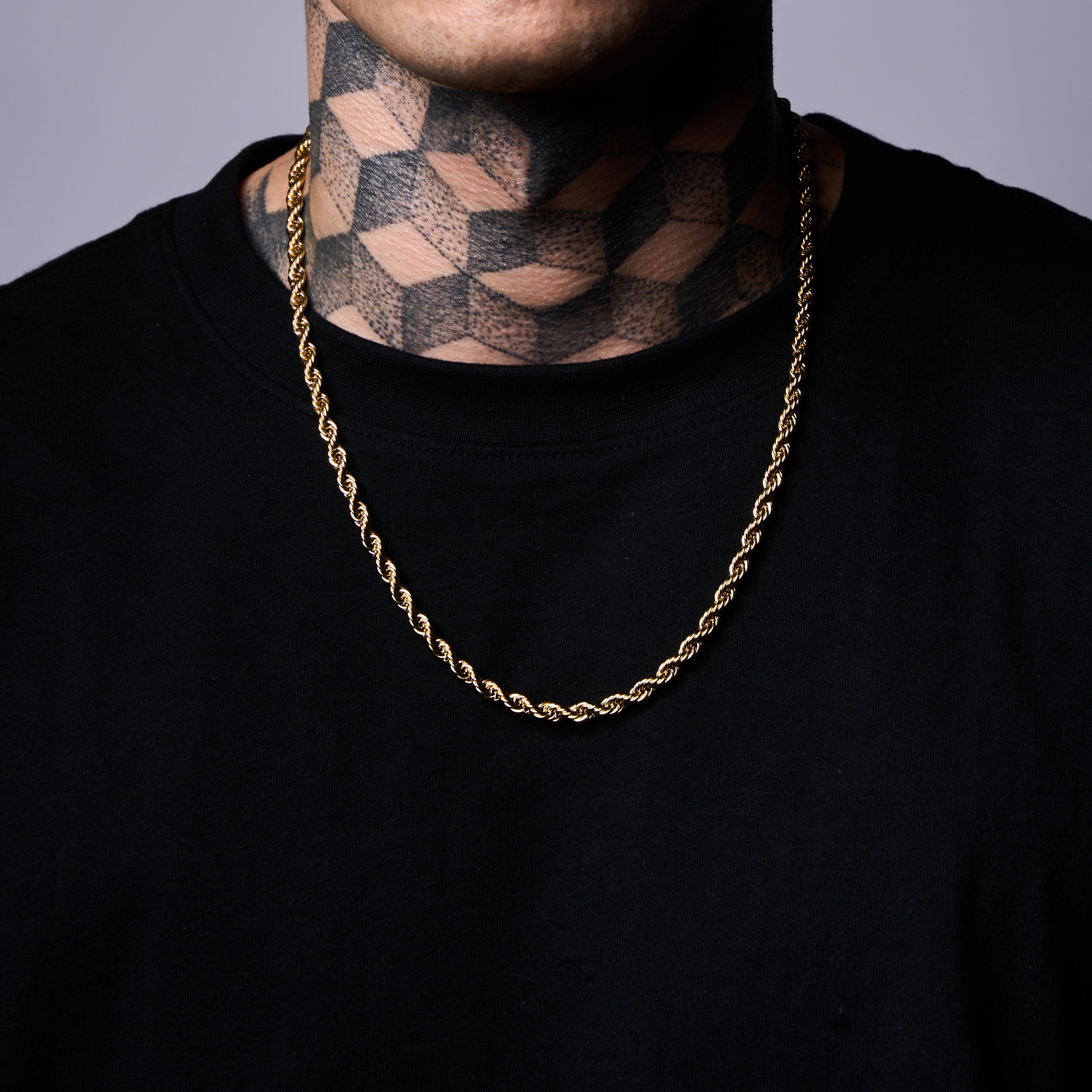 White gold rope chain 5mm Clearance